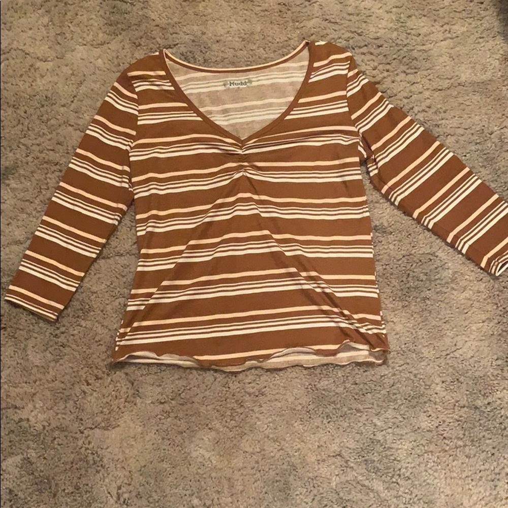 Mudd Cropped 3/4 Sleeves Top